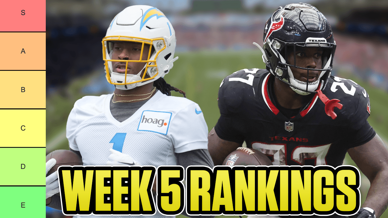 2025 Fantasy Football Week 5 Rankings (RB, WR, QB, TE)