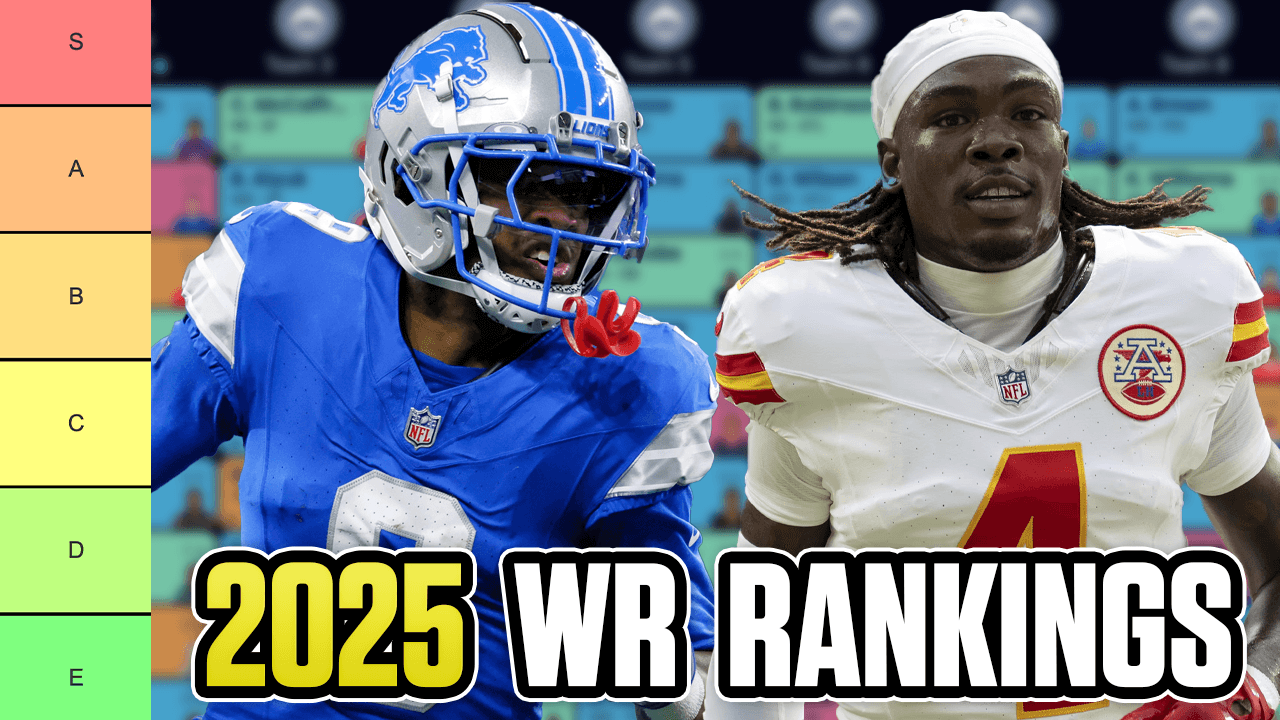 Top 70 WR Rankings & Tiers (2025 Fantasy Football)