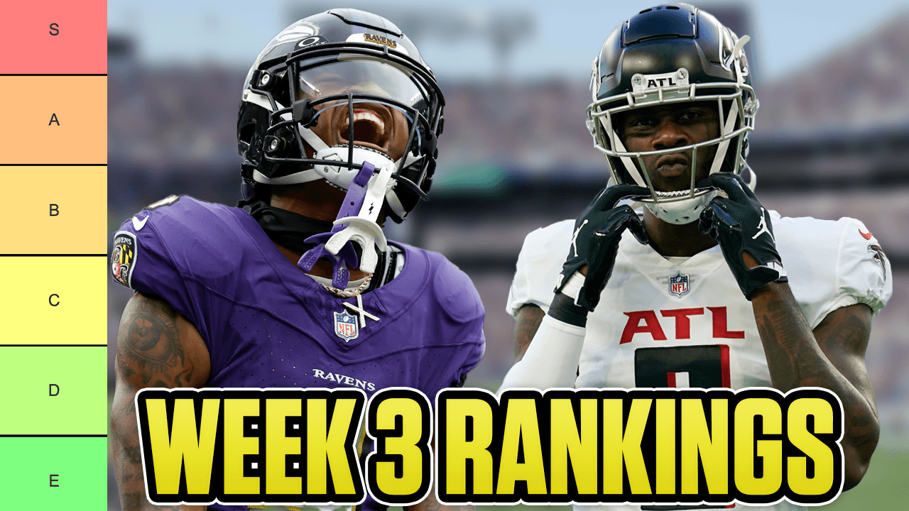 2025 Fantasy Football Week 3 Rankings (RB, WR, QB, TE)