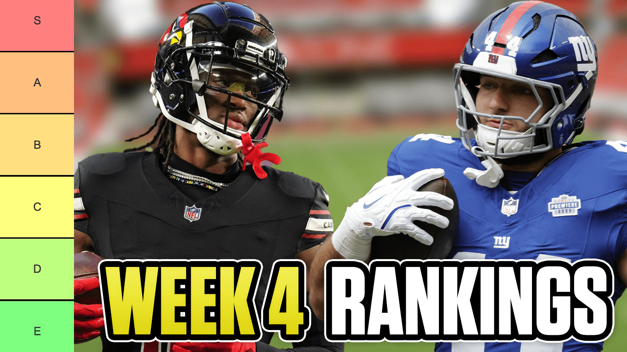 2025 Fantasy Football Week 4 Rankings (RB, WR, QB, TE)